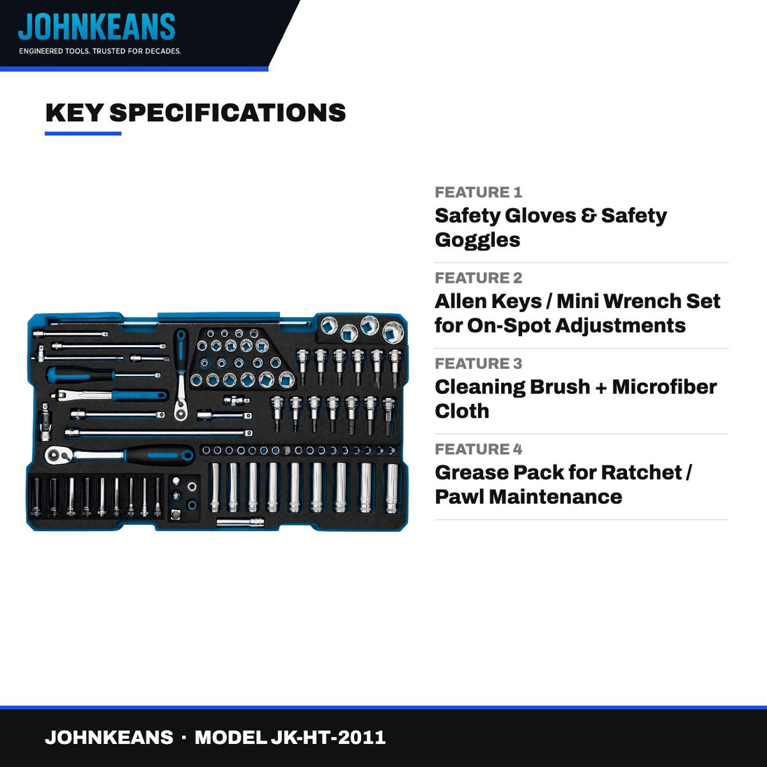Johnkeans JK-HT-2011 – Master Tool Set 850 Pcs, Metric & SAE