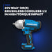 Johnkeans JK-TW-2052 – 20V Max* Xr(R) Brushless Cordless 1/2 In High Torque Impact Wrench With Hog Ring Anvil Kit With Xr Powerstack.