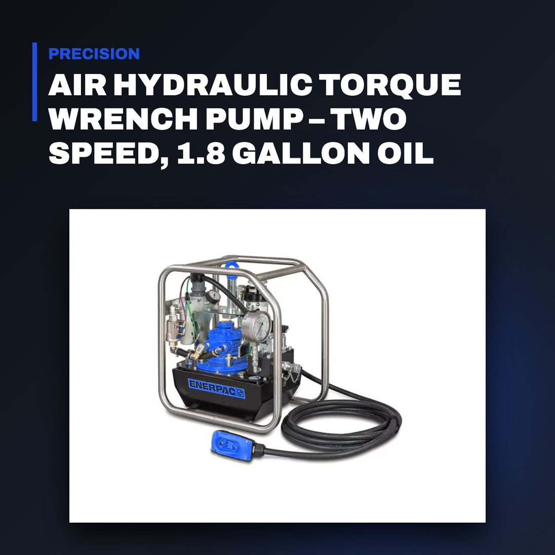 Johnkeans JK-TW-2062 – Air Hydraulic Torque Wrench Pump – Two Speed, 1.8 Gallon Oil Reservoir Capacity