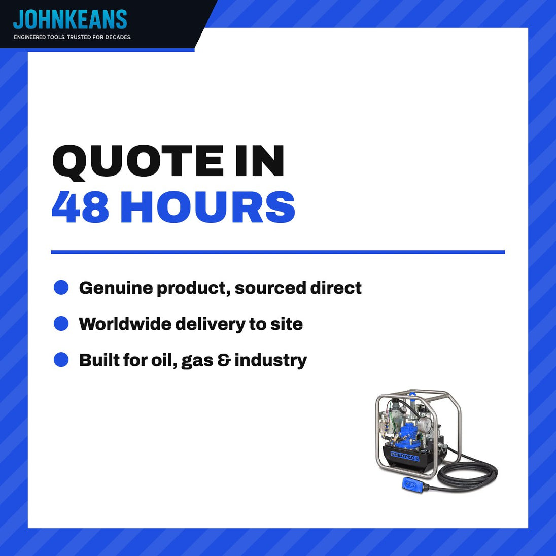 Johnkeans JK-TW-2062 – Air Hydraulic Torque Wrench Pump – Two Speed, 1.8 Gallon Oil Reservoir Capacity