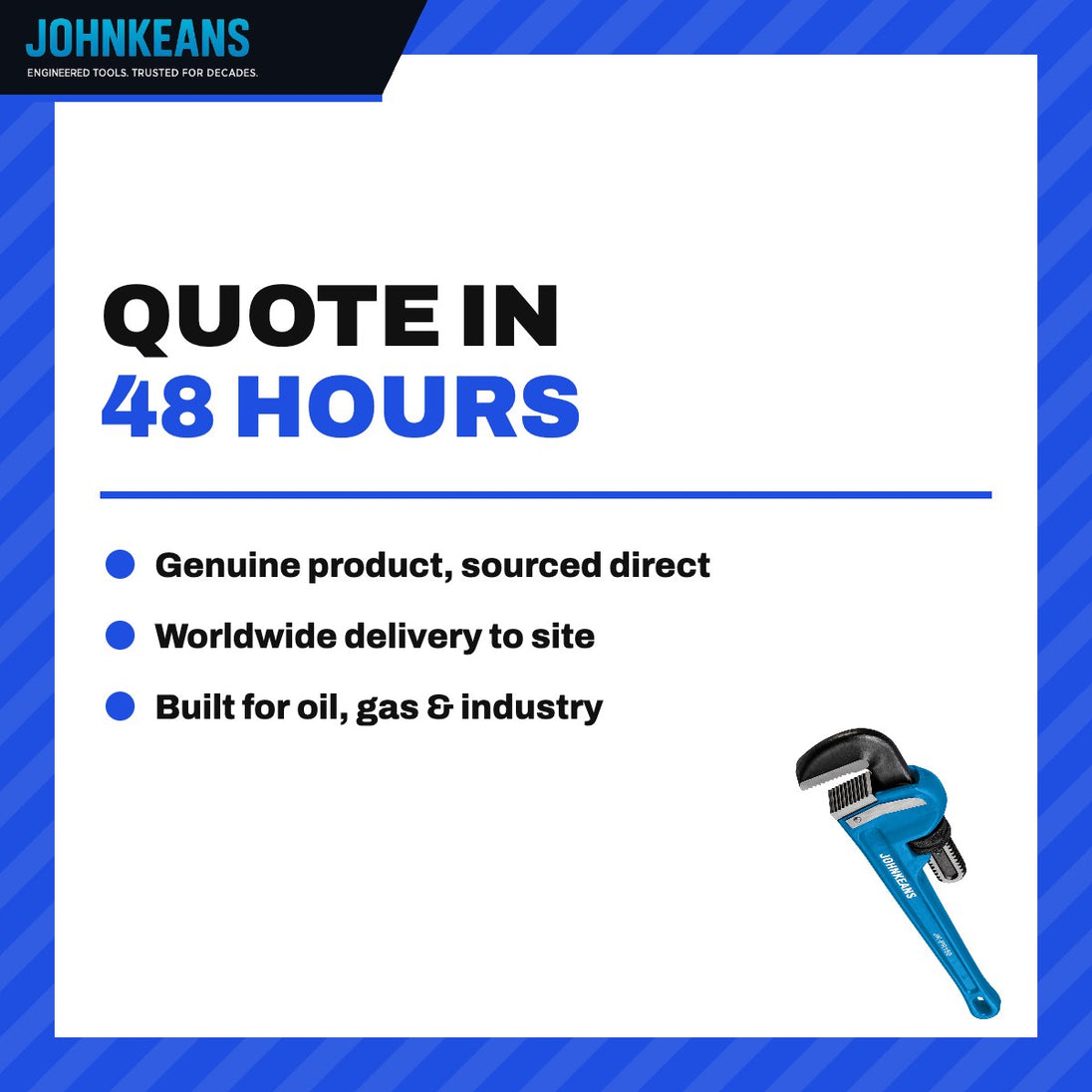 Johnkeans JK-TW-2081 – Heavy Duty Forged Hook Jaw Straight Pipe Wrench 10Inch