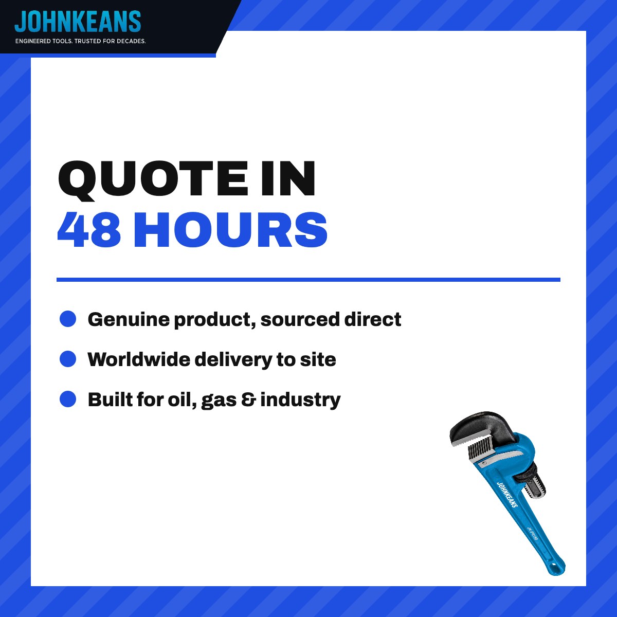 Johnkeans JK-TW-2081 – Heavy Duty Forged Hook Jaw Straight Pipe Wrench 10Inch