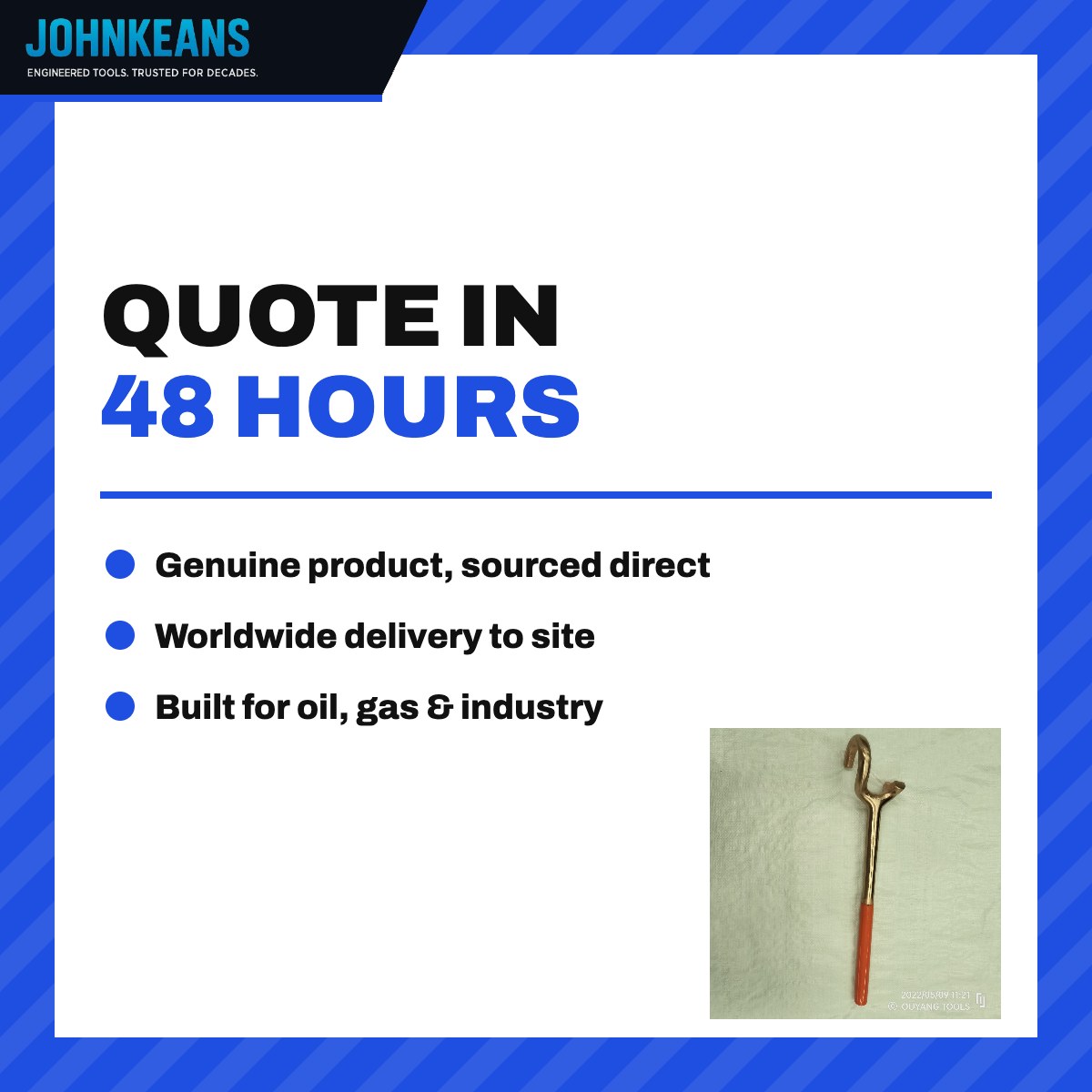 Johnkeans JK-TW-2101 – Non Spark Valve Wheel Key(Wrench) – Big Size
