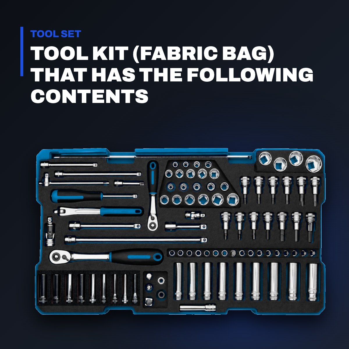 Johnkeans JK-HT-2090 – Johnkeans JK- PG4704B – Tool Kit (Fabric Bag) That Has The Following Contents