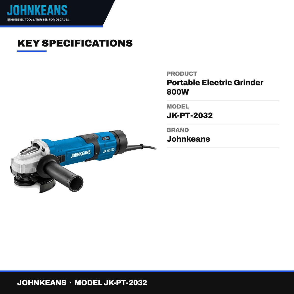 Johnkeans JK-PT-2032 – Portable Electric Grinder 800W