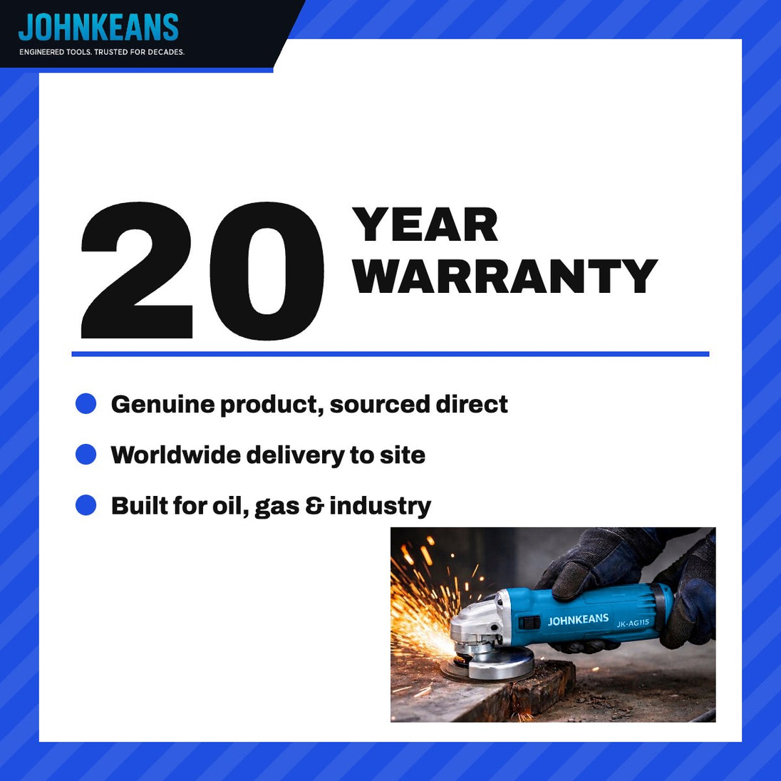 Johnkeans JK-PT-2003 – Cordless Brushless Angle Grinder 115 mm, 40V