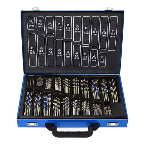 Johnkeans JK-PT-2021 – Titanium Coated HSS Drill Bit Set in Metal Box