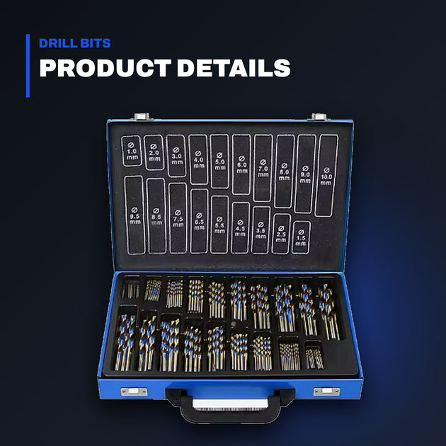 Johnkeans JK-PT-2021 – Titanium Coated HSS Drill Bit Set in Metal Box