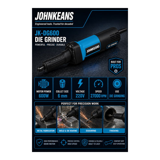 Johnkeans JK-PT-2022 – Cordless Straight Grinder 125 mm Kit