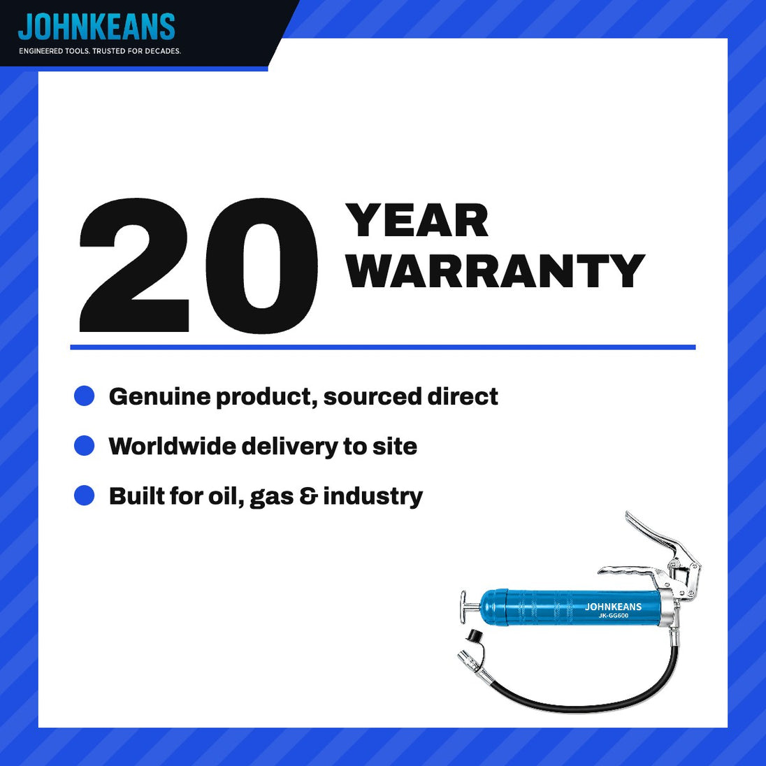 Johnkeans JK-PT-2030 – 20V Cordless Grease Gun Kit 10,000 PSI