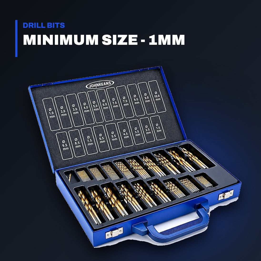 Johnkeans JK-PT-2033 – HSS Jobber Drill Set 170 Pcs, 1 – 10 mm
