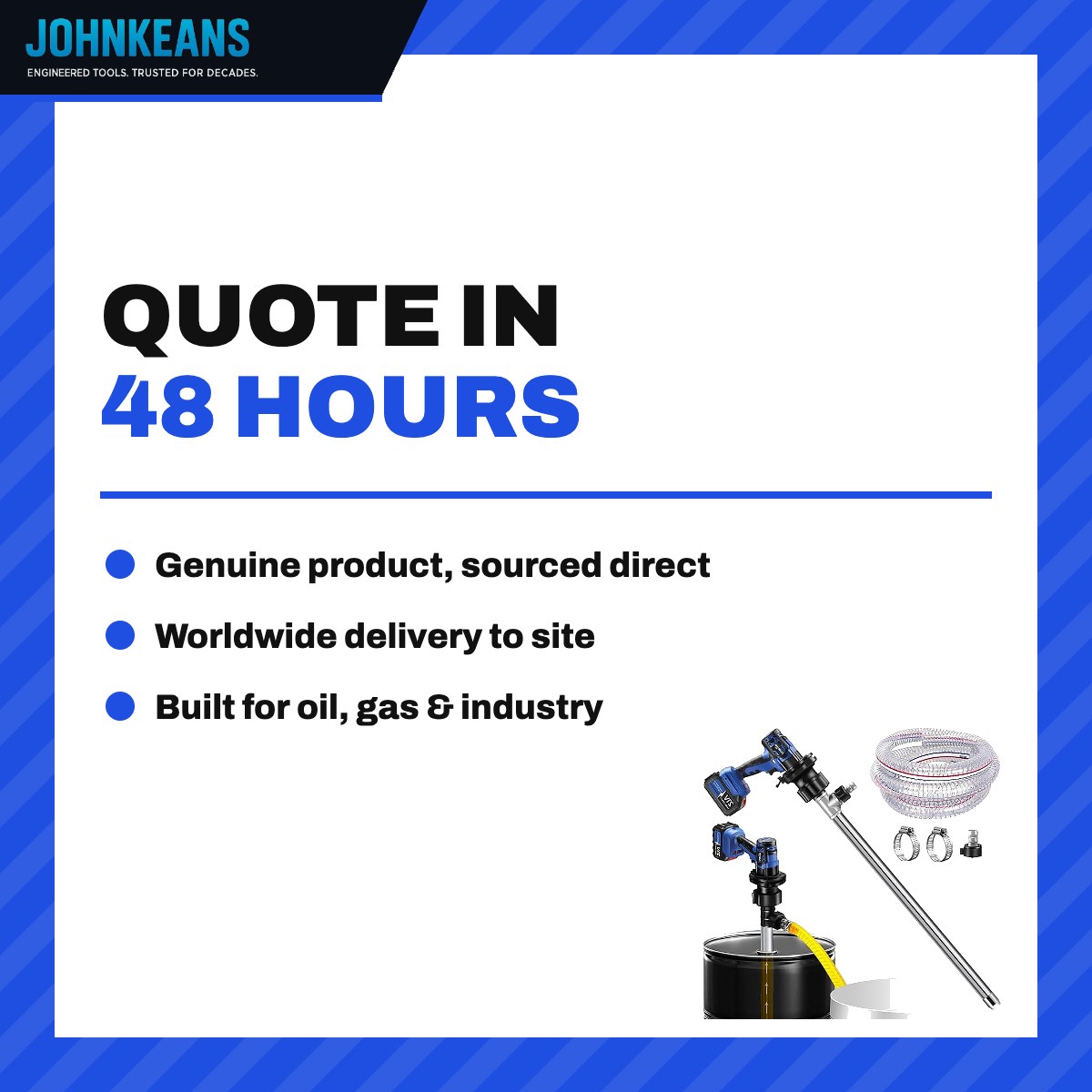 Johnkeans JK-PU-2002 – Electric Oil Barrel Pump 3200W, 80–150 L/min
