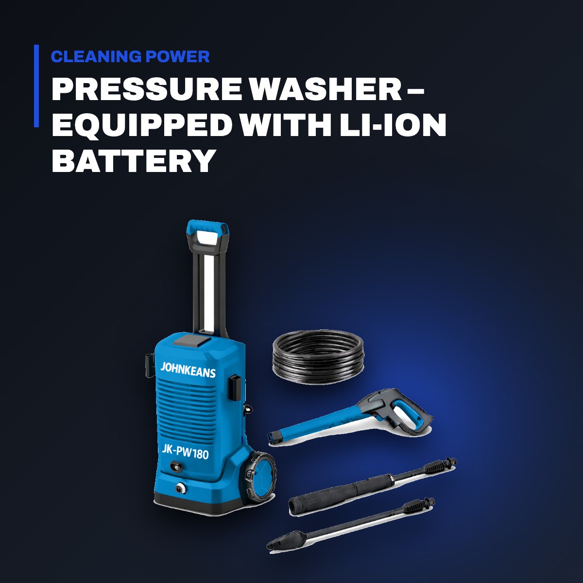 Johnkeans JK-FA-2014 – Pressure Washer – Equipped With Li-Ion Battery