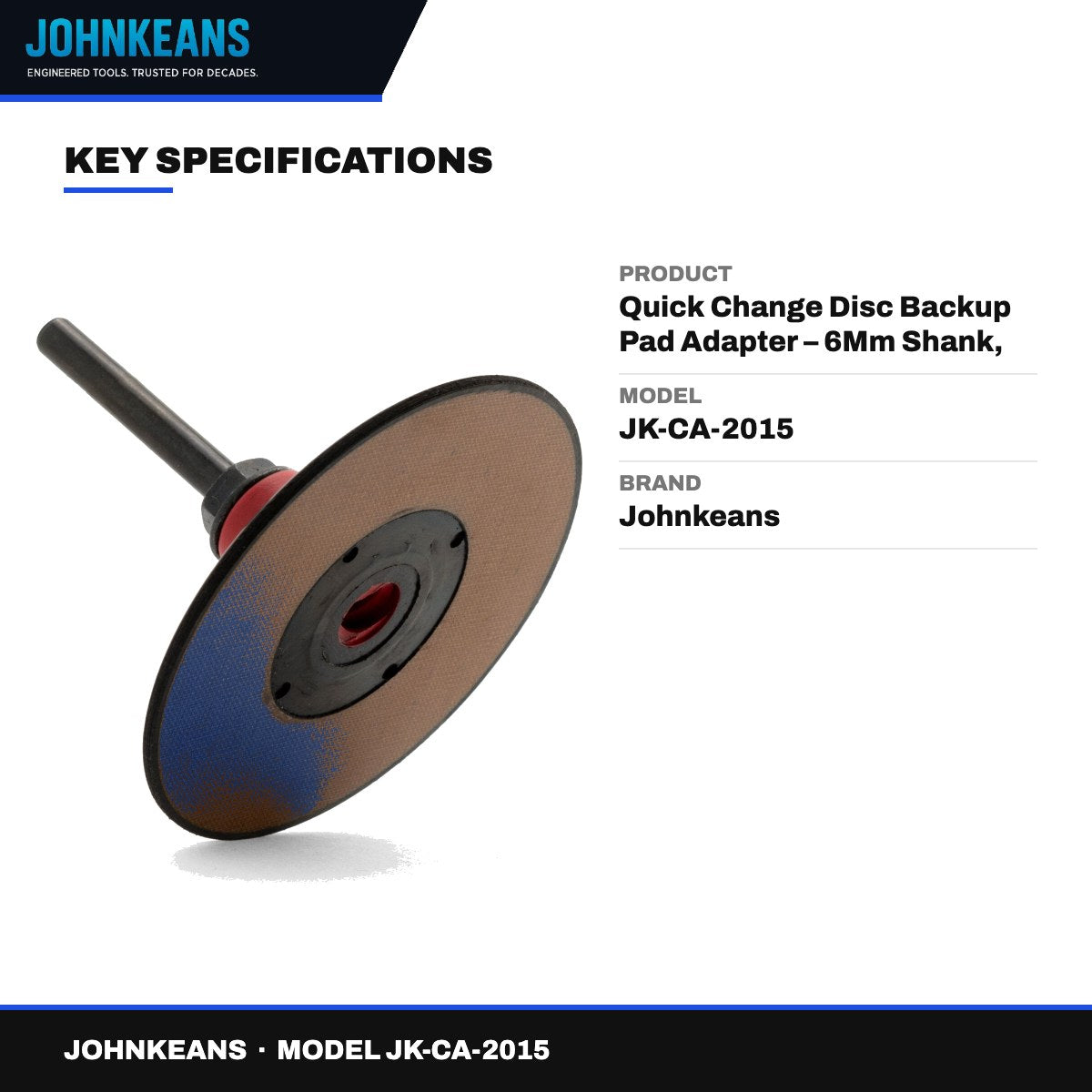 Johnkeans JK-CA-2015 – Quick Change Disc Backup Pad Adapter – 6Mm Shank, Tr