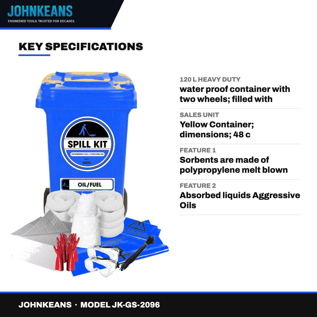 Johnkeans JK-GS-2096 – Oil Spill Kit