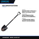 Johnkeans JK-GS-2107 – Shovel – Round Point Type, 222.3 Mm (8-3/4 In) Wd X 304.8 Mm (12