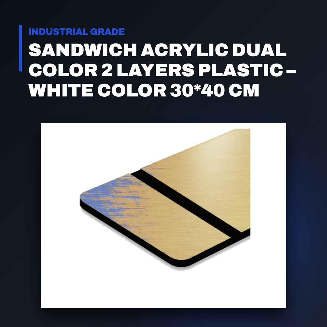 Johnkeans JK-HT-2128 – Sandwich Acrylic Dual Color 2 Layers Plastic – White Color 30*40 Cm 1.5Mm