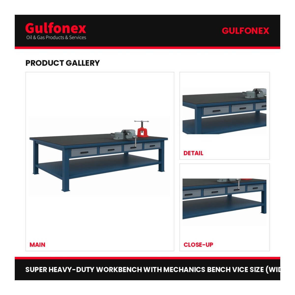 Johnkeans JK-GS-2114 – Super Heavy Duty Workbench With Mechanics Bench Vice Size (Width X Depth X Height) – 1200 X 600 X 850Mm