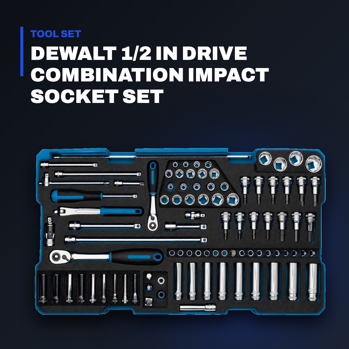 Johnkeans JK-TW-2078 – Dewalt 1/2 In Drive Combination Impact Socket Set