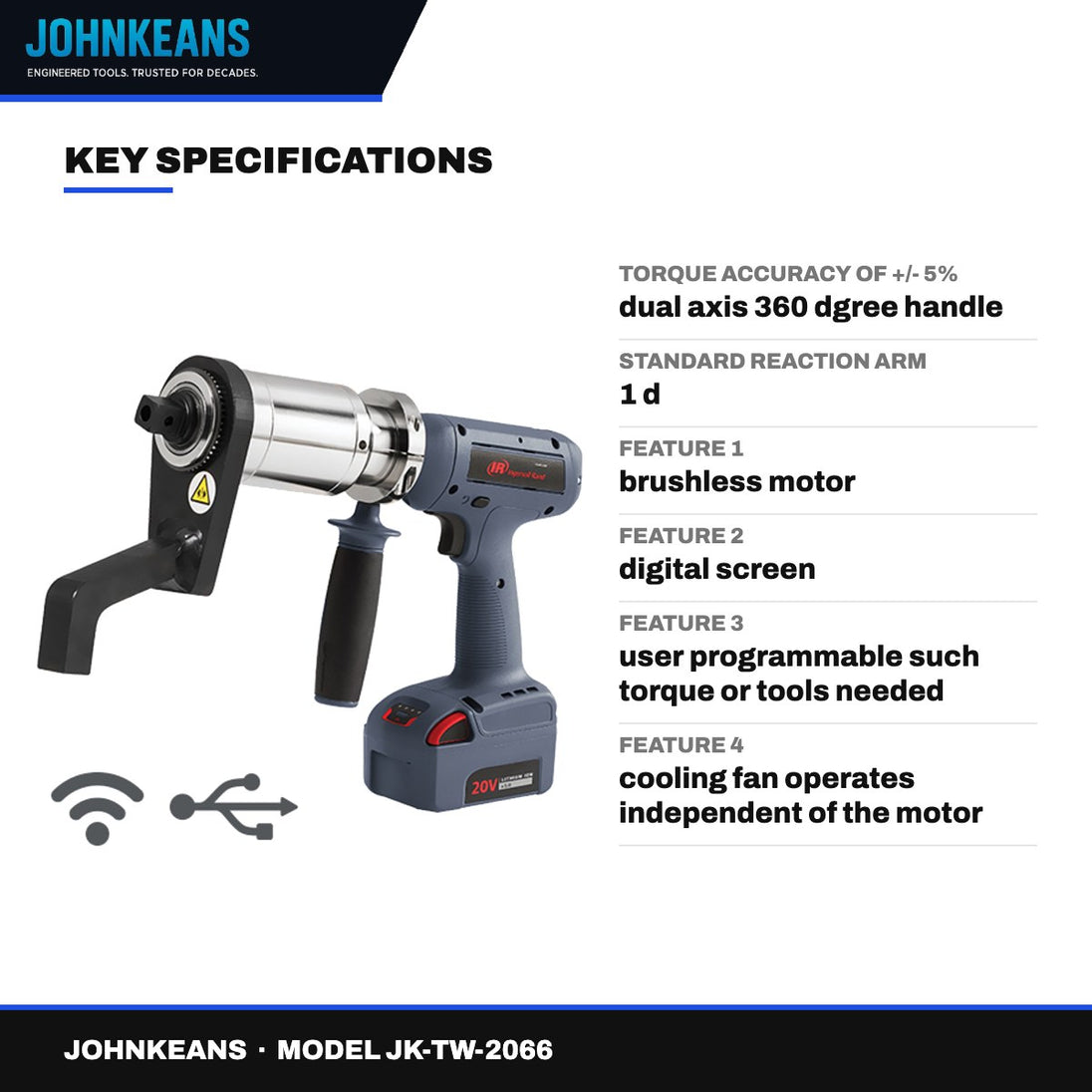Johnkeans JK-TW-2066 – Cordless Angle Torque Multiplier