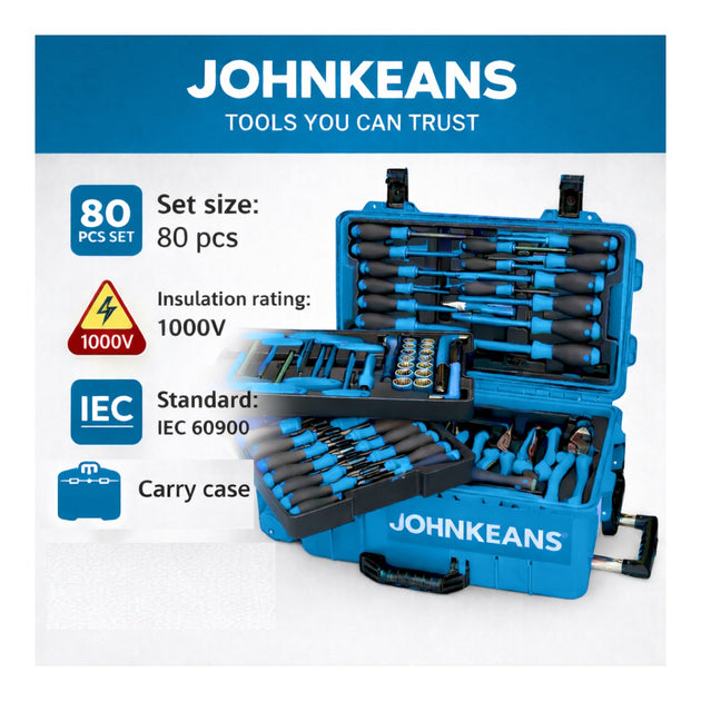 Johnkeans JK-TW-2001 – VDE Insulated Wrench Set, 20 Pcs, 1000V