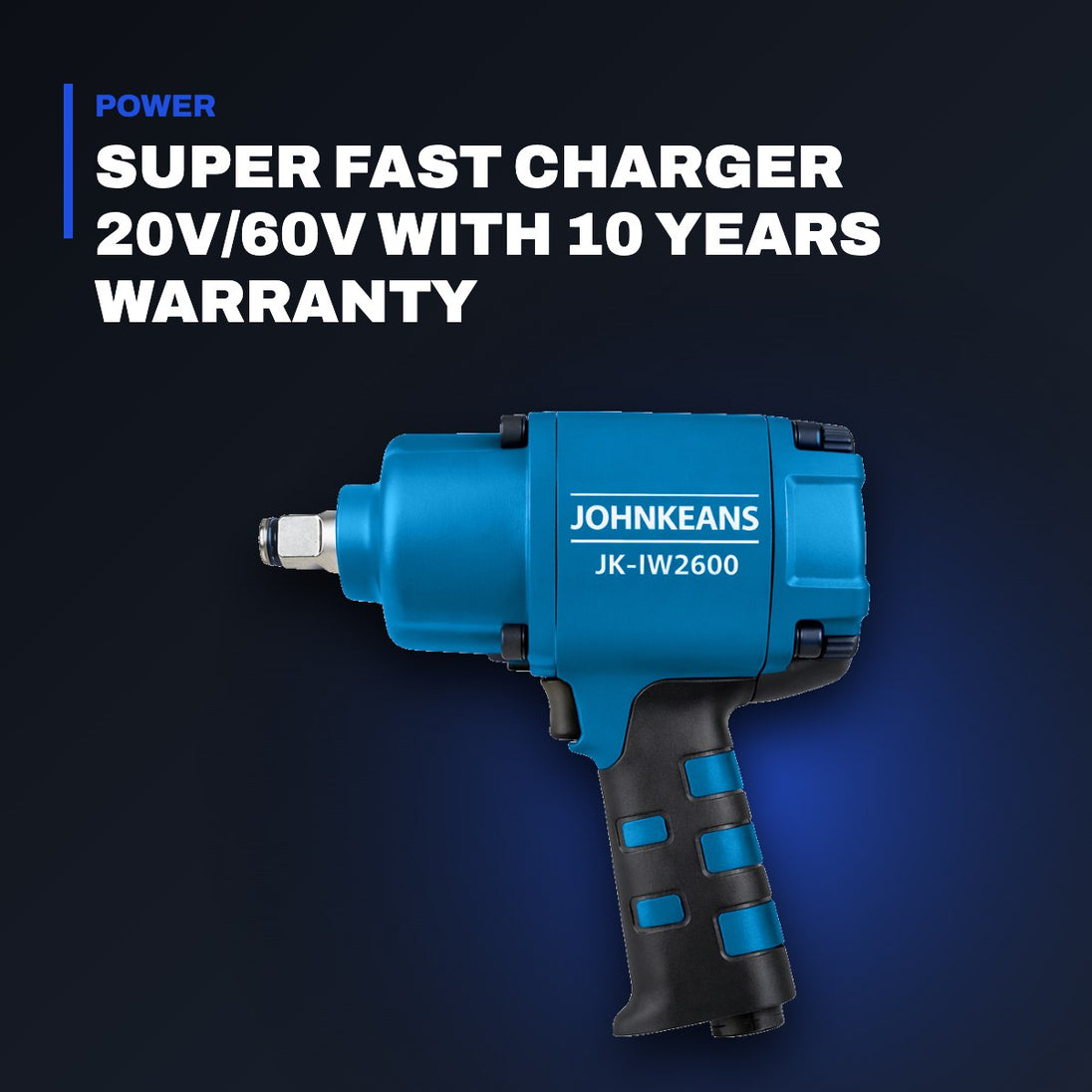 Johnkeans JK-TW-2004 – 1" 20V High Torque Cordless Impact Wrench Kit