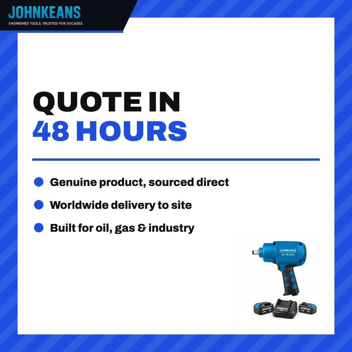 Johnkeans JK-TW-2005 – 20V 3/4" Mid-Range Cordless Impact Wrench Kit