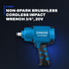 Johnkeans JK-TW-2008 – Non-Spark Brushless Cordless Impact Wrench 3/4", 20V
