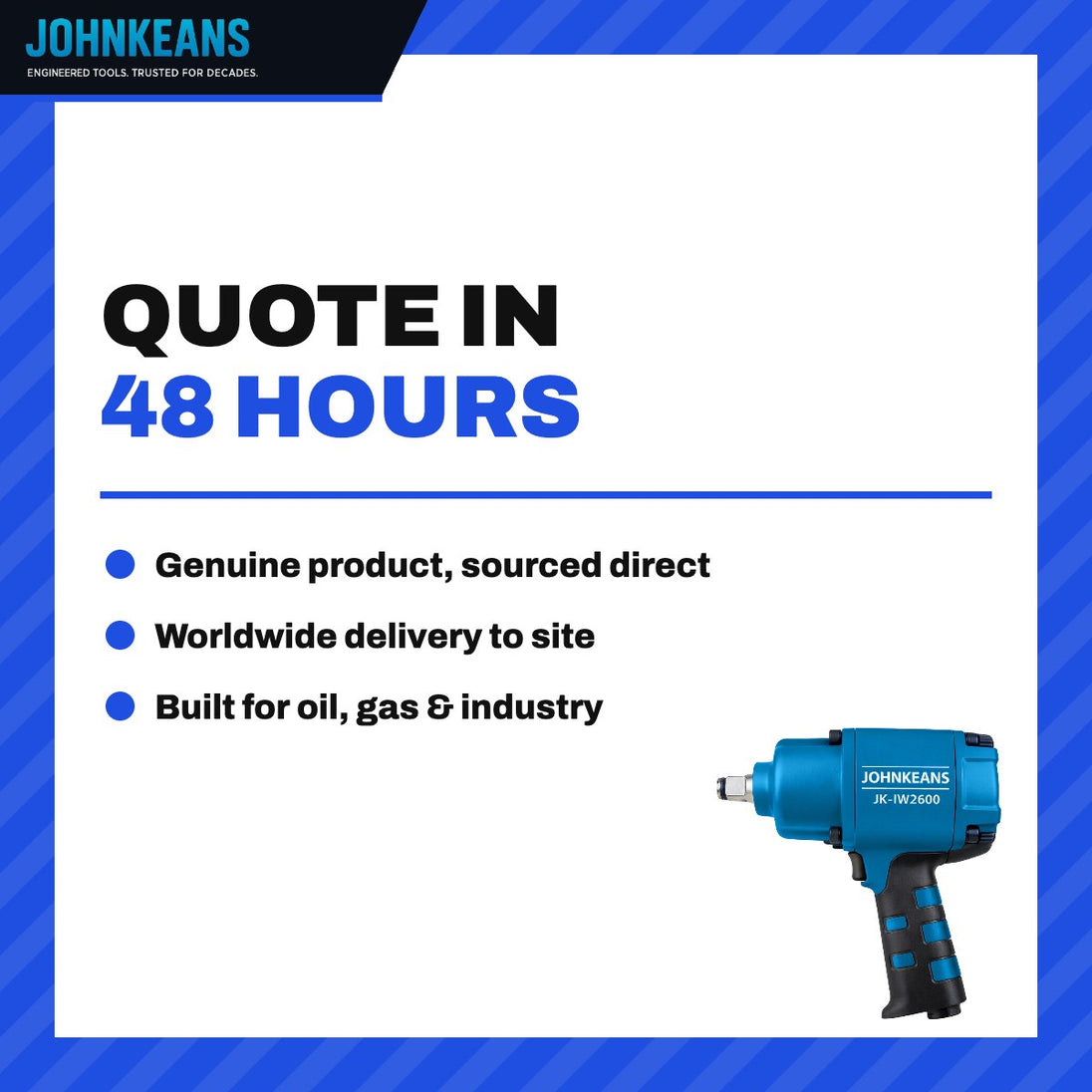Johnkeans JK-TW-2008 – Non-Spark Brushless Cordless Impact Wrench 3/4", 20V