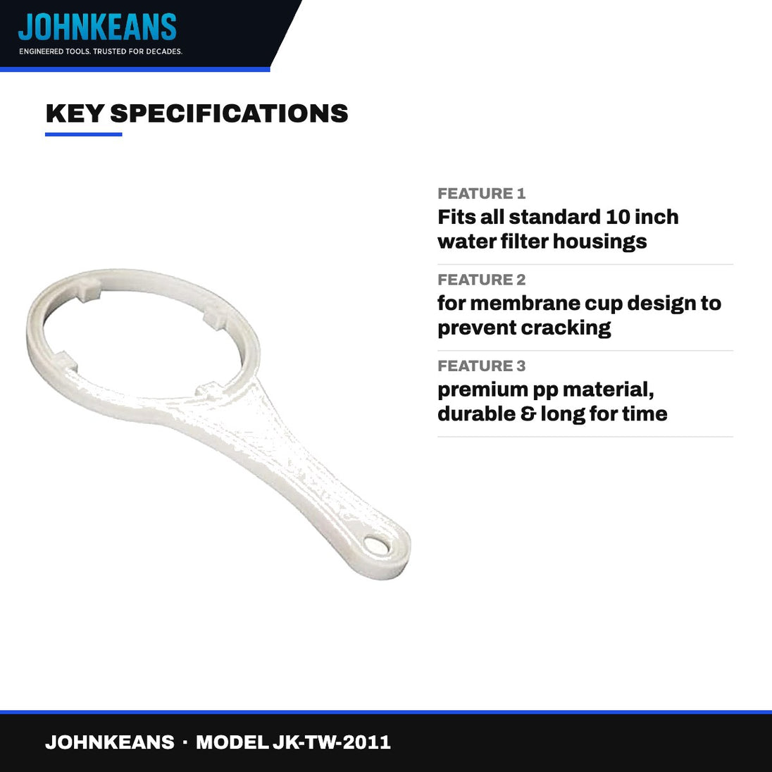 Johnkeans JK-TW-2011 – Water Filter Housing Spanner 10"