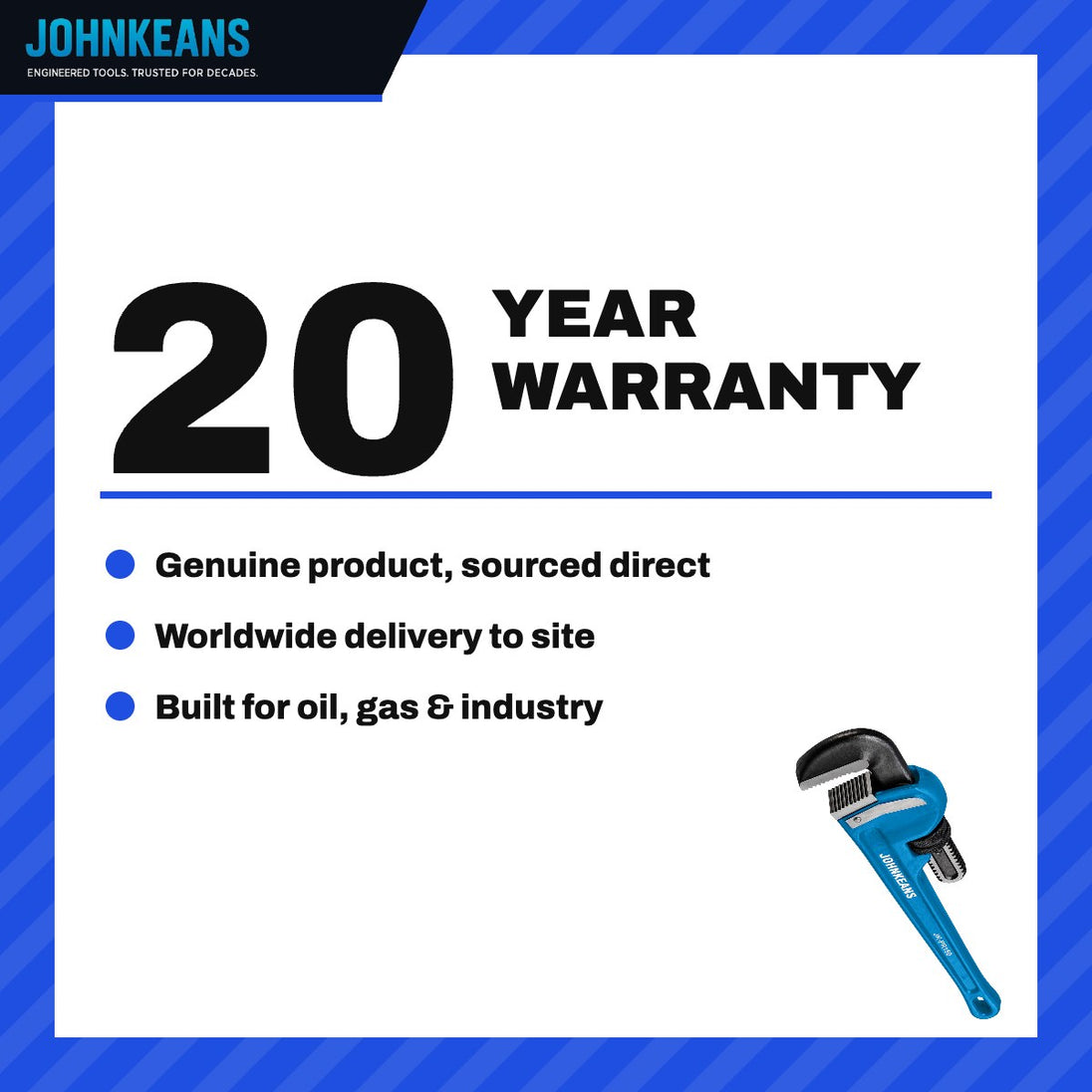 Johnkeans JK-TW-2016 – Forged Hook Jaw Pipe Wrench 10" & Cordless Blower