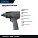 Johnkeans JK-TW-2026 – Pneumatic Impact Wrench 1/2", 600 ft-lb
