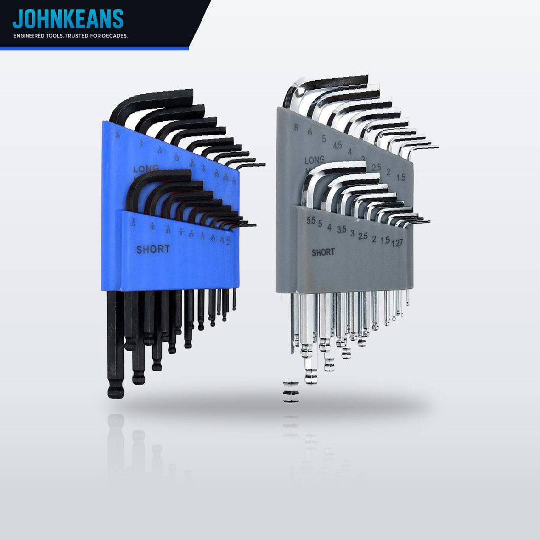 Johnkeans JK-TW-2034 – Ball End Hex Key Set 36 Pcs, Metric & SAE