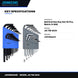 Johnkeans JK-TW-2034 – Ball End Hex Key Set 36 Pcs, Metric & SAE
