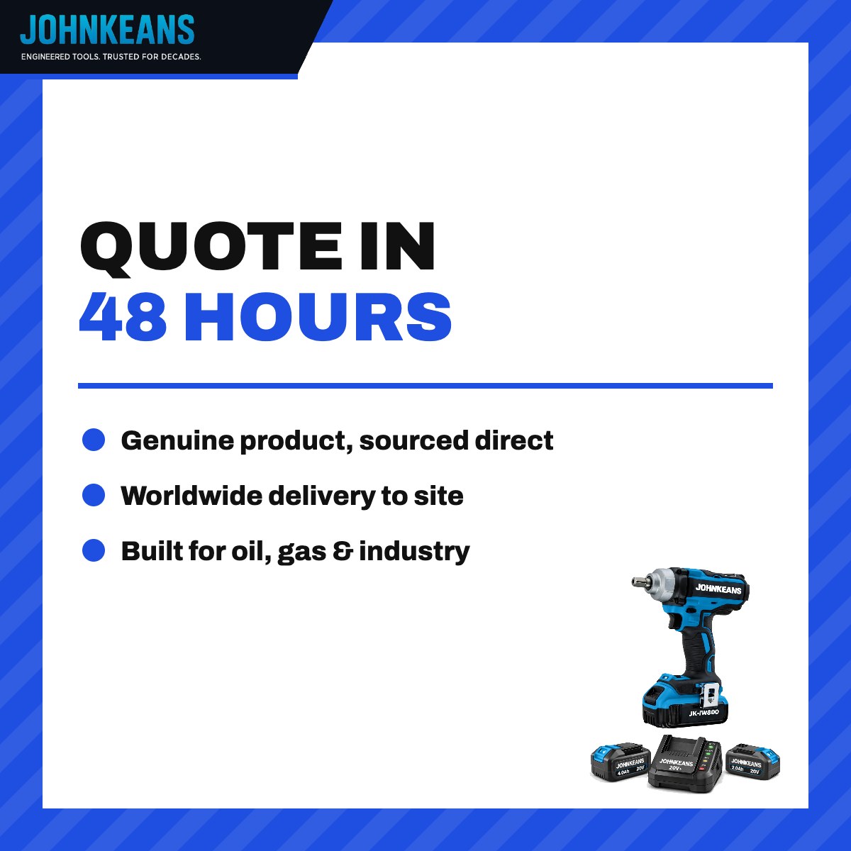 Johnkeans JK-TW-2036 – 20V MAX XR Cordless Impact Wrench 1/2" with Fast Charger