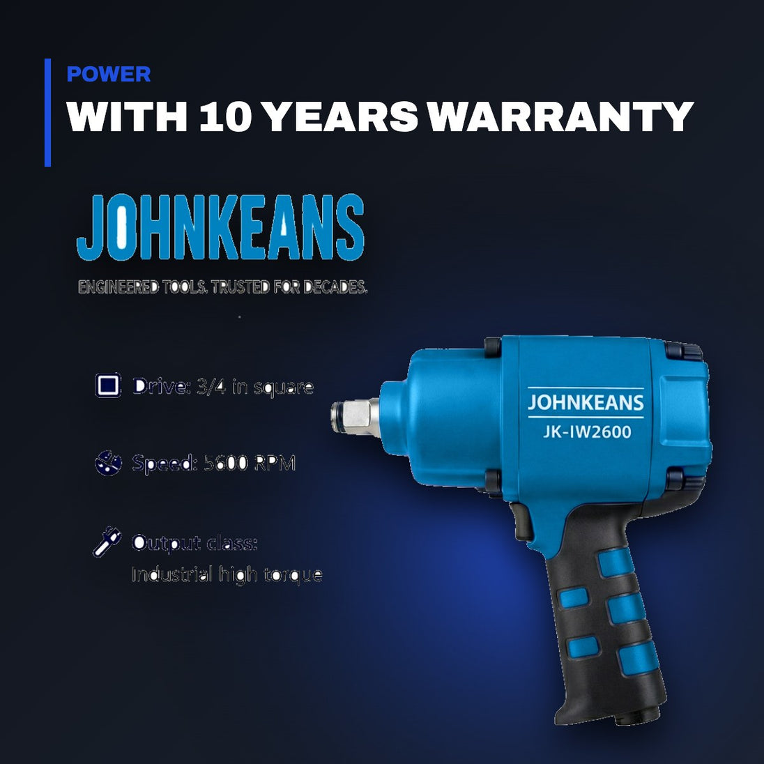 Johnkeans JK-TW-2039 – High Torque Brushless Impact Wrench 3/4"