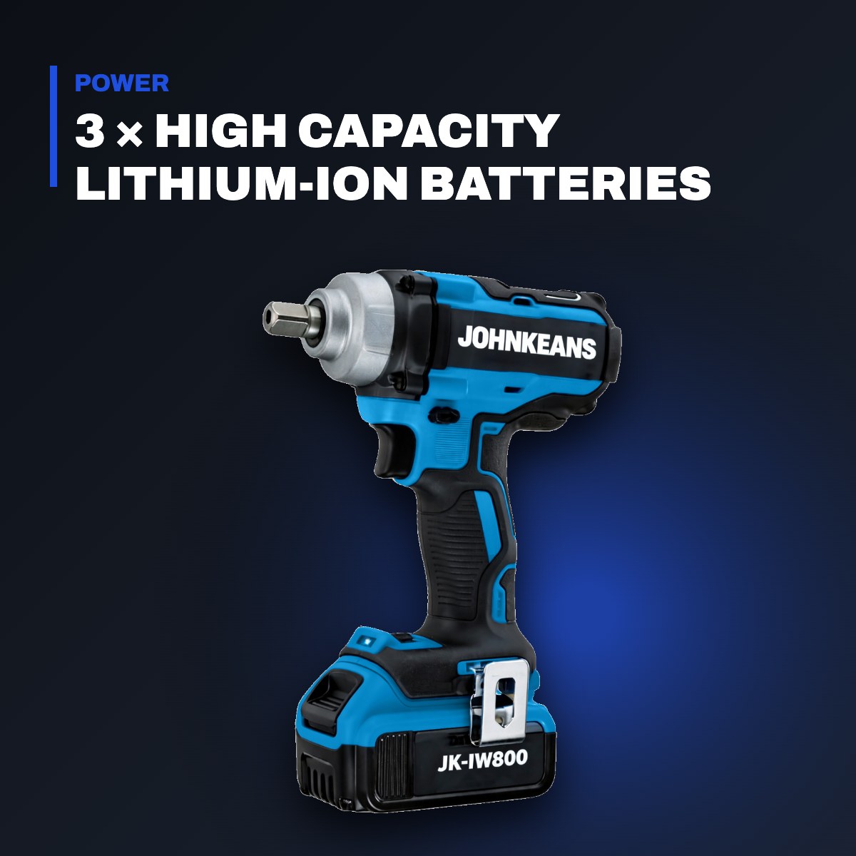 Johnkeans JK-TW-2040 – 20V MAX Brushless Cordless Impact Wrench Kit 3/8"