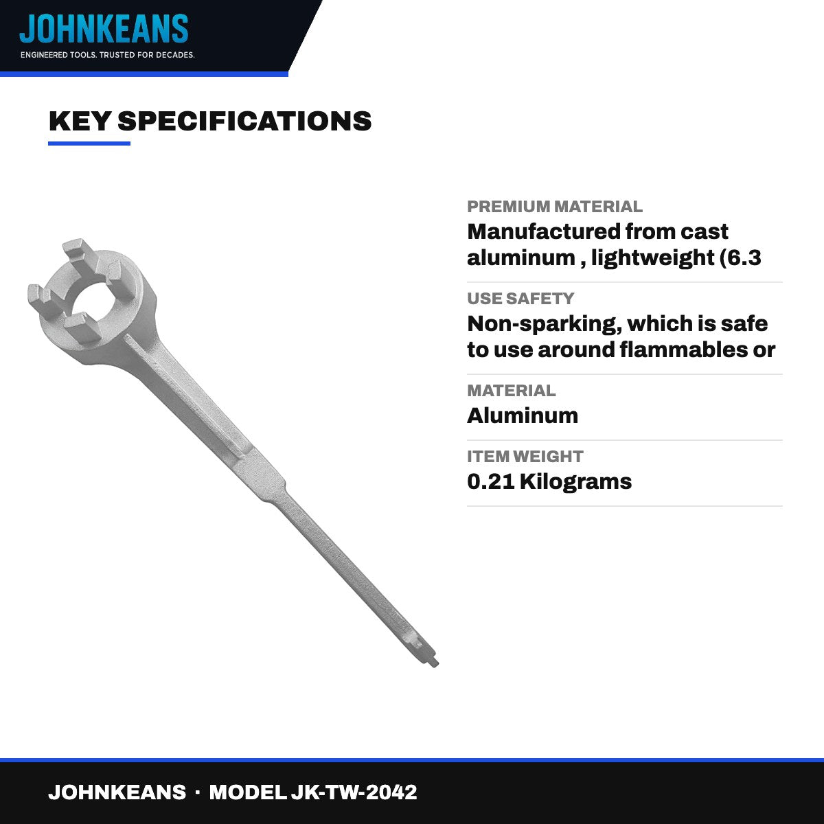 Johnkeans JK-TW-2042 – Aluminium Drum Plug Wrench