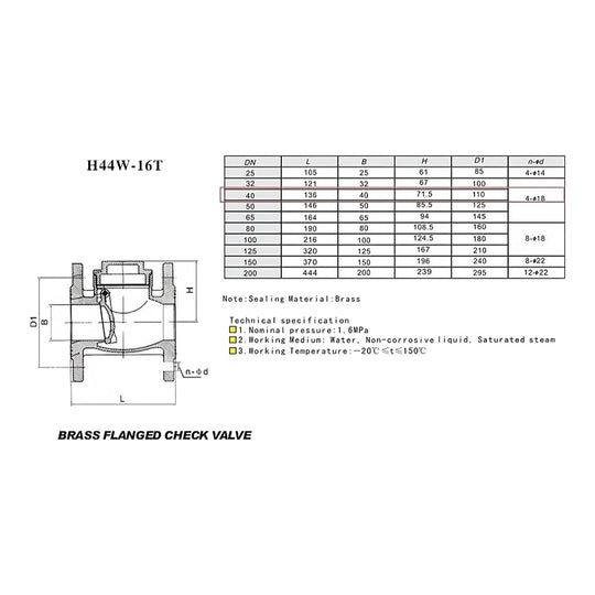 Johnkeans JK-VA-2003 – Non-Return Stop Valve DN40 Class 150, Brass