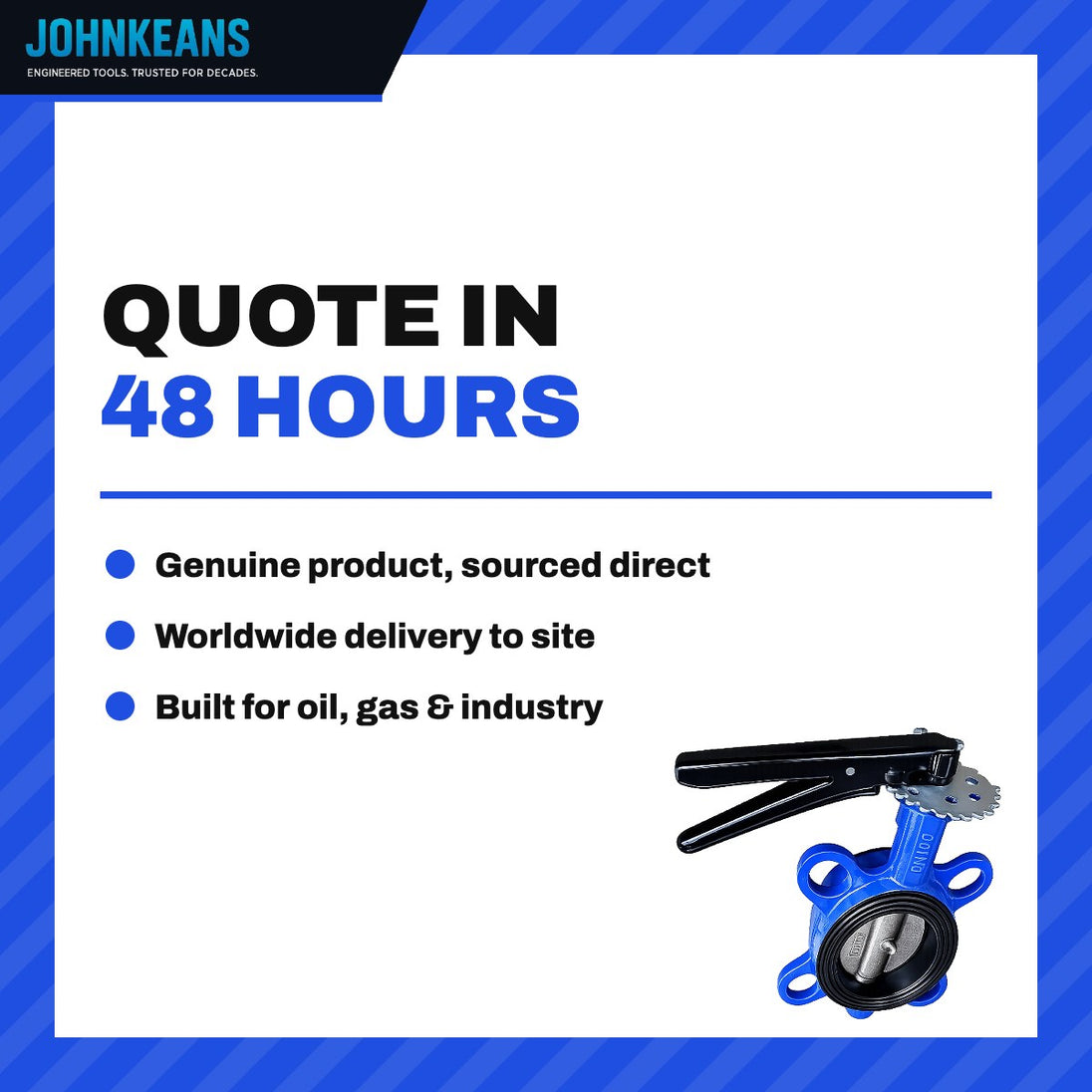 Johnkeans JK-VA-2004 – Gear Operated Butterfly Valve 8", Carbon Steel
