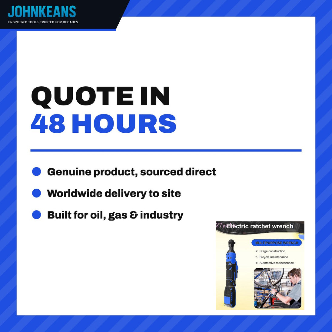 Johnkeans JK-TW-2049 – 20V Brushless Right Angle Wrench – 3/8 Inch Drive