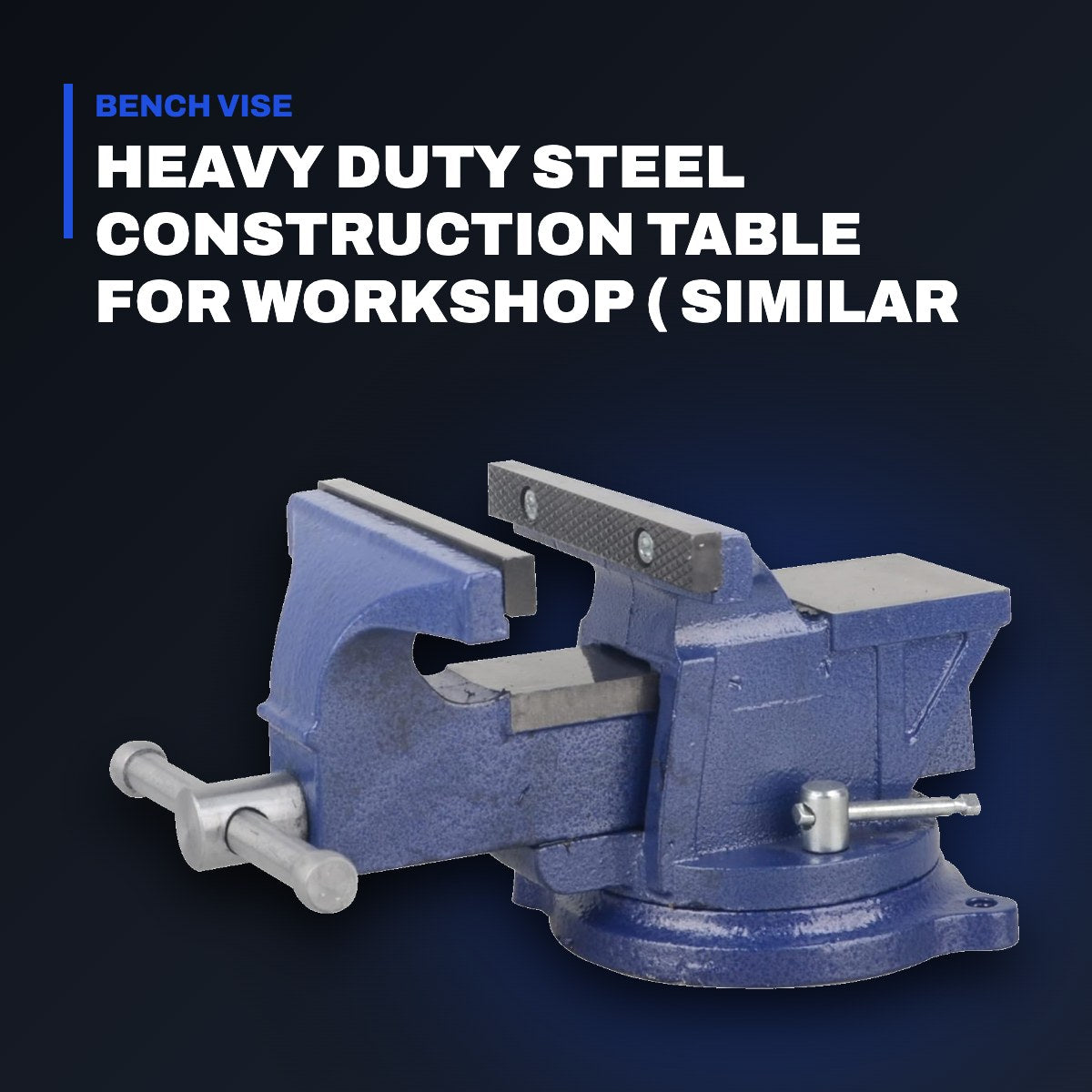 Johnkeans JK-HO-2009 – Heavy Duty Steel Construction Table For Workshop ( Similar To Attached Pic) – With Bench Vice And Pipe Vice, W