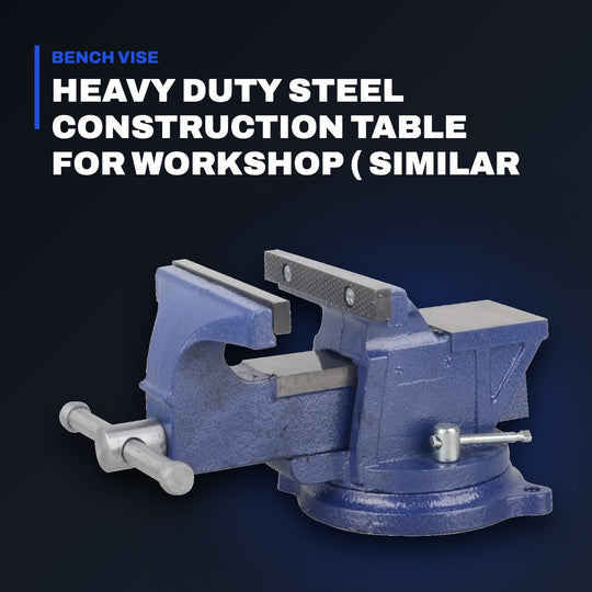 Johnkeans JK-HO-2009 – Heavy Duty Steel Construction Table For Workshop ( Similar To Attached Pic) – With Bench Vice And Pipe Vice, W