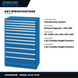 Johnkeans JK-HT-2135 – Steel Cabinet 12 Drawers 174 Compartments Eight = 770 Lbs