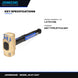 Johnkeans JK-HT-2047 – Brass Hammer 4-Lb – 1.8 To 2 Kg