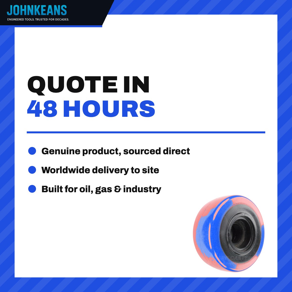Johnkeans JK-CA-2012 – 3 X 1-1/4 Red Wheel (3/8 Bore)