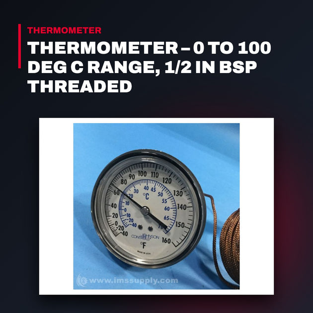 Johnson Controls 1541P341 – Thermometer – 0 To 100 Deg C Range, 1/2 In Bsp Threaded