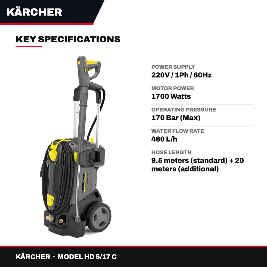 Kärcher HD 5/17 C – Cold Water High-Pressure Cleaner 170 Bar