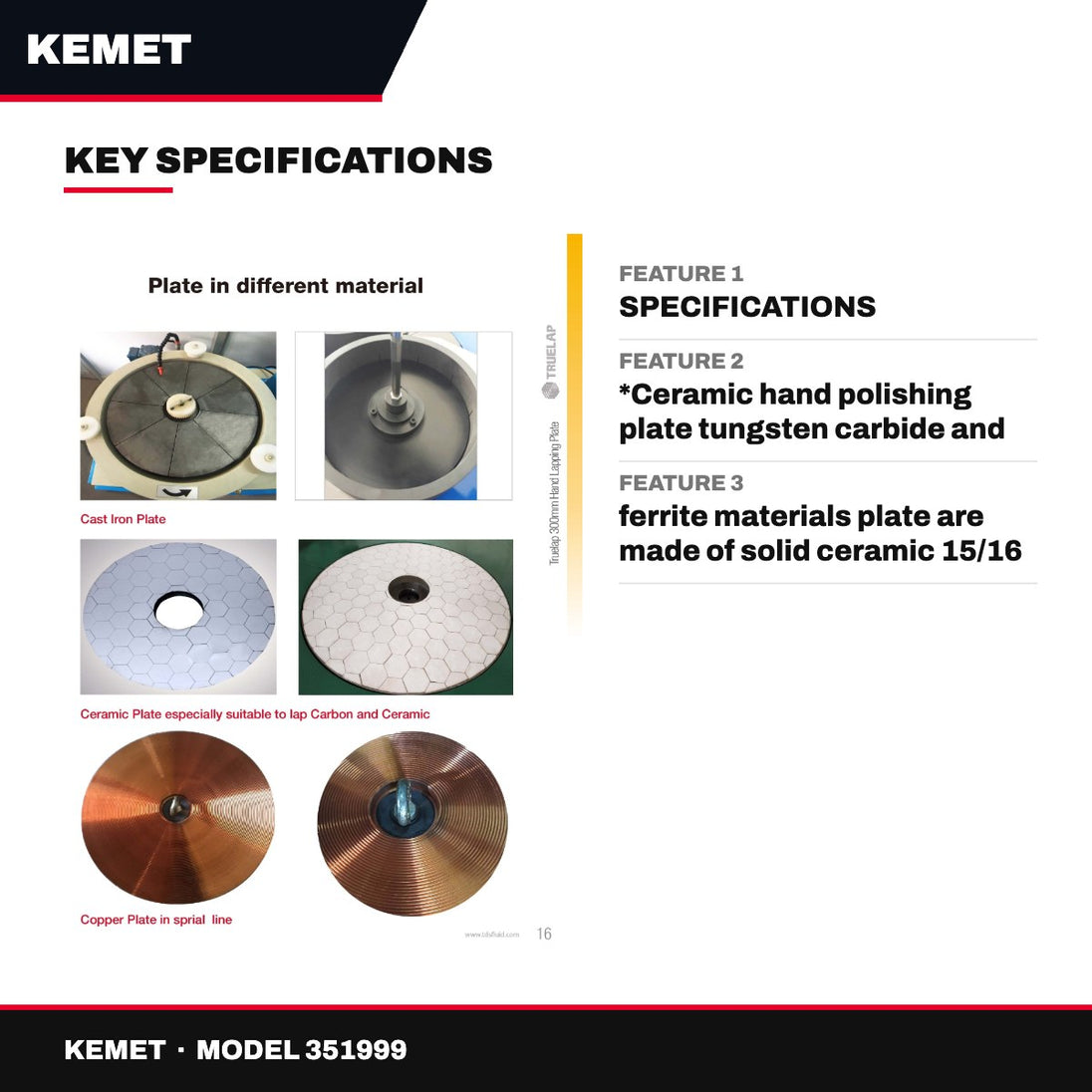 Kemet 351999 – Ceramic Lapping Plate/Polishing Plate
