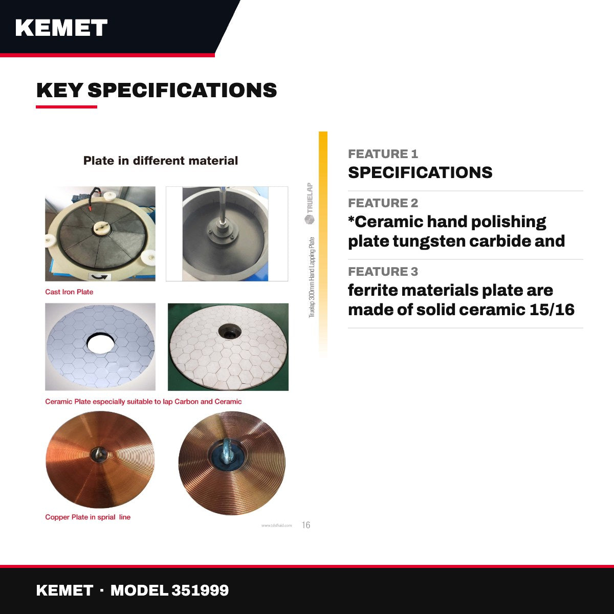 Kemet 351999 – Ceramic Lapping Plate/Polishing Plate